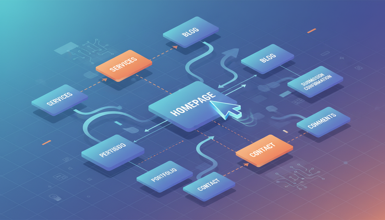 Изометрическая иллюстрация процесса составления технического задания для сайта